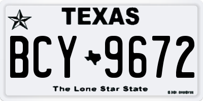 TX license plate BCY9672