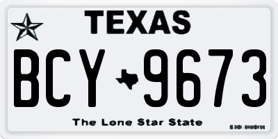 TX license plate BCY9673