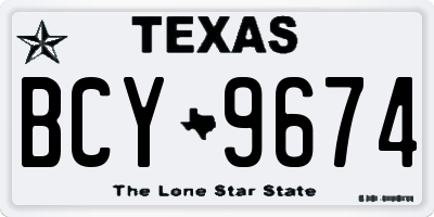 TX license plate BCY9674