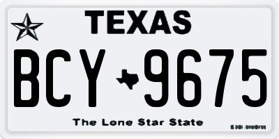 TX license plate BCY9675