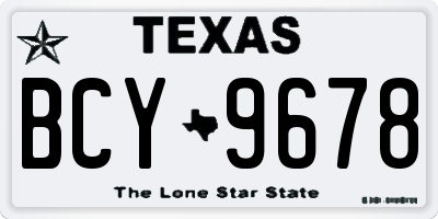 TX license plate BCY9678