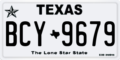 TX license plate BCY9679