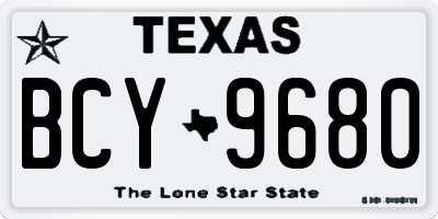 TX license plate BCY9680