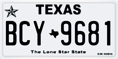 TX license plate BCY9681