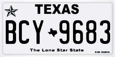TX license plate BCY9683