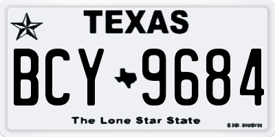 TX license plate BCY9684
