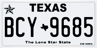 TX license plate BCY9685