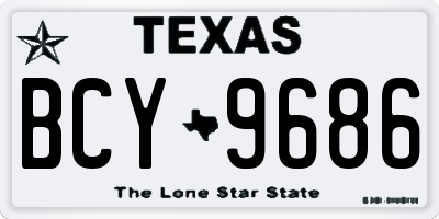 TX license plate BCY9686
