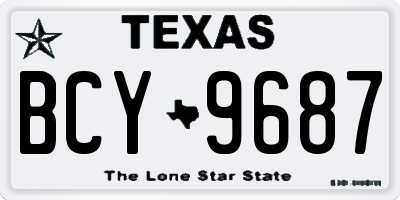 TX license plate BCY9687