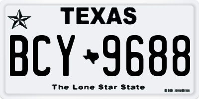 TX license plate BCY9688