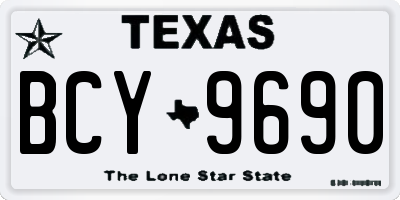 TX license plate BCY9690