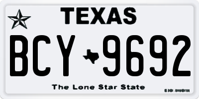 TX license plate BCY9692