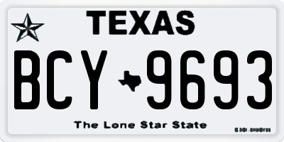 TX license plate BCY9693