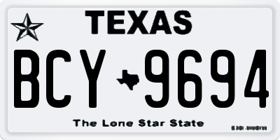 TX license plate BCY9694