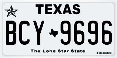 TX license plate BCY9696