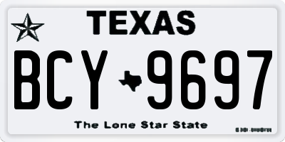 TX license plate BCY9697