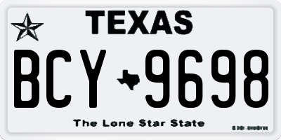 TX license plate BCY9698