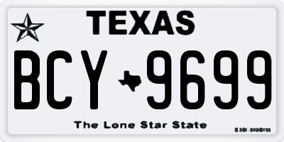TX license plate BCY9699