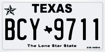 TX license plate BCY9711