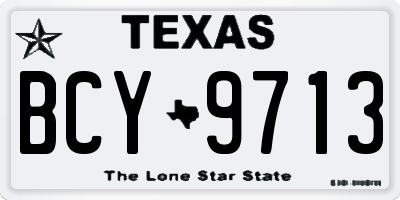 TX license plate BCY9713