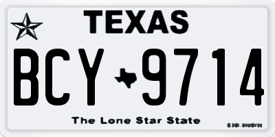 TX license plate BCY9714