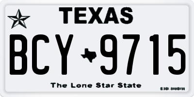TX license plate BCY9715