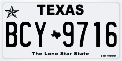 TX license plate BCY9716