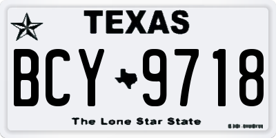 TX license plate BCY9718