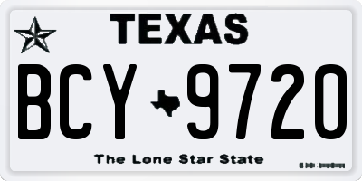 TX license plate BCY9720