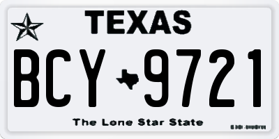 TX license plate BCY9721