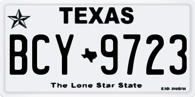 TX license plate BCY9723