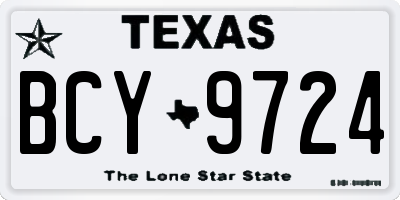 TX license plate BCY9724