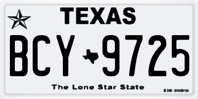 TX license plate BCY9725