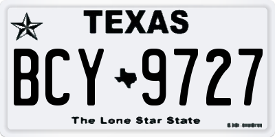 TX license plate BCY9727