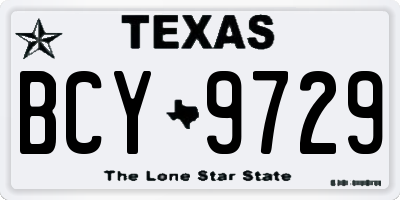 TX license plate BCY9729
