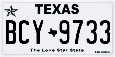 TX license plate BCY9733
