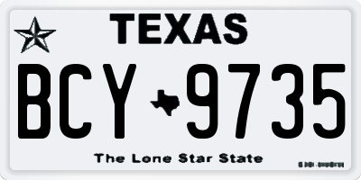 TX license plate BCY9735