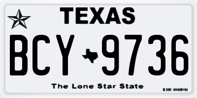 TX license plate BCY9736