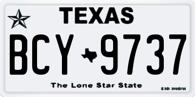 TX license plate BCY9737
