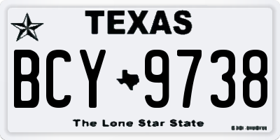 TX license plate BCY9738