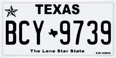 TX license plate BCY9739