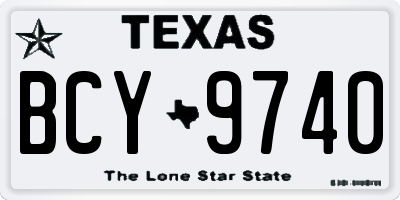 TX license plate BCY9740