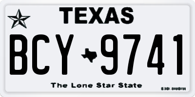 TX license plate BCY9741