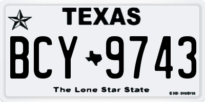 TX license plate BCY9743