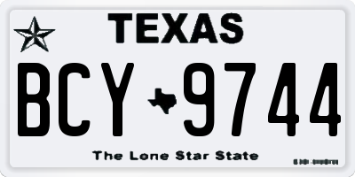 TX license plate BCY9744