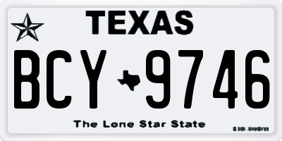 TX license plate BCY9746
