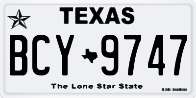 TX license plate BCY9747
