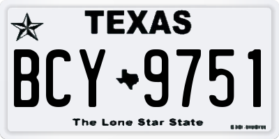 TX license plate BCY9751