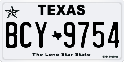 TX license plate BCY9754