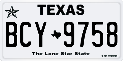 TX license plate BCY9758